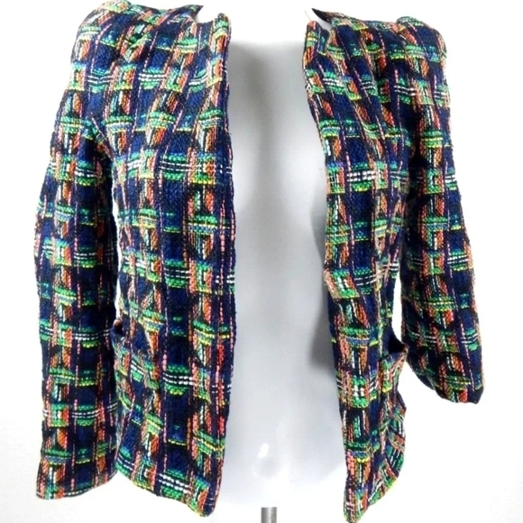 Zara Woman Multicolor Tweed Blazer - Picture 2 of 4
